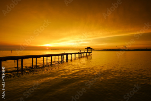 sunset on the pier