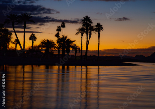 sun rises on Lake Havasu 