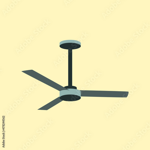 Ceiling Fan Cartoon Flat Vector Illustration