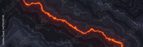 Fotografie, Obraz 3Dabstract cooled lava background. Volcanic rock.
