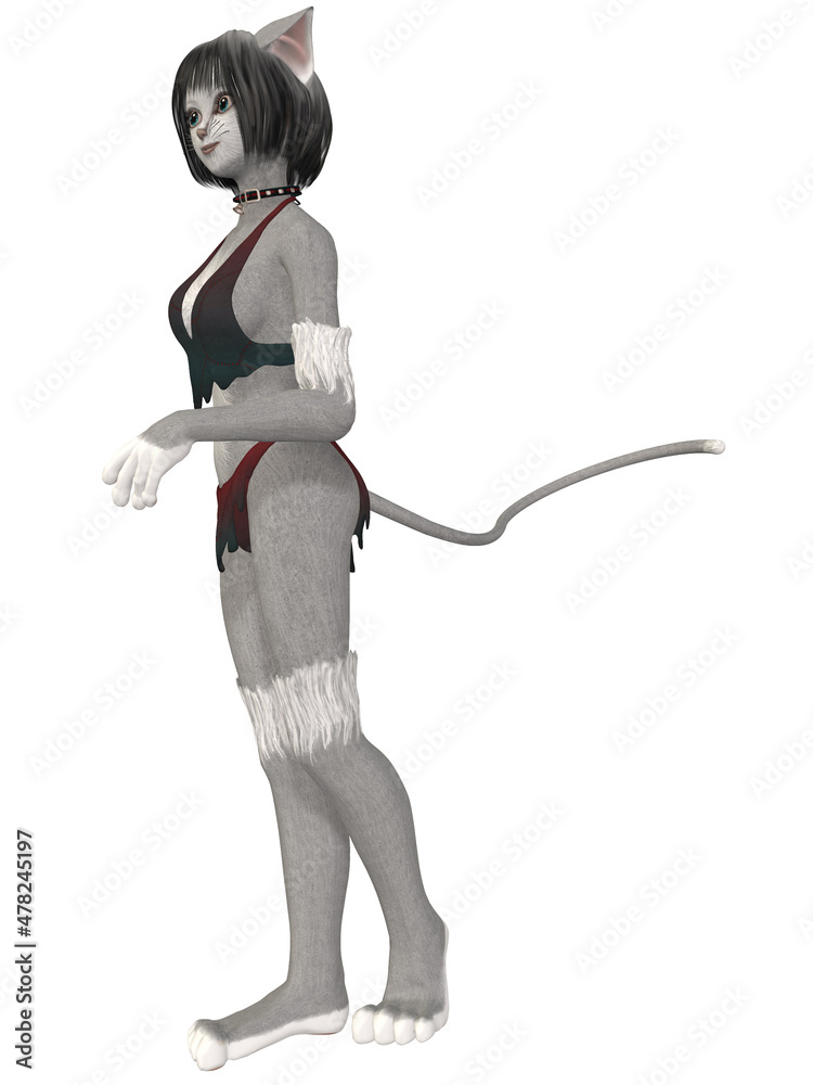 3d illustration of an fantasy cat figure 3d illustration of an fantasy cat figure