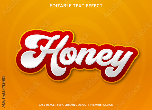 honey text effect template design with bold and abstract style use for business logo and brand