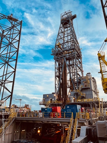 Offshore drilling rig, oil and gas field exploration and production