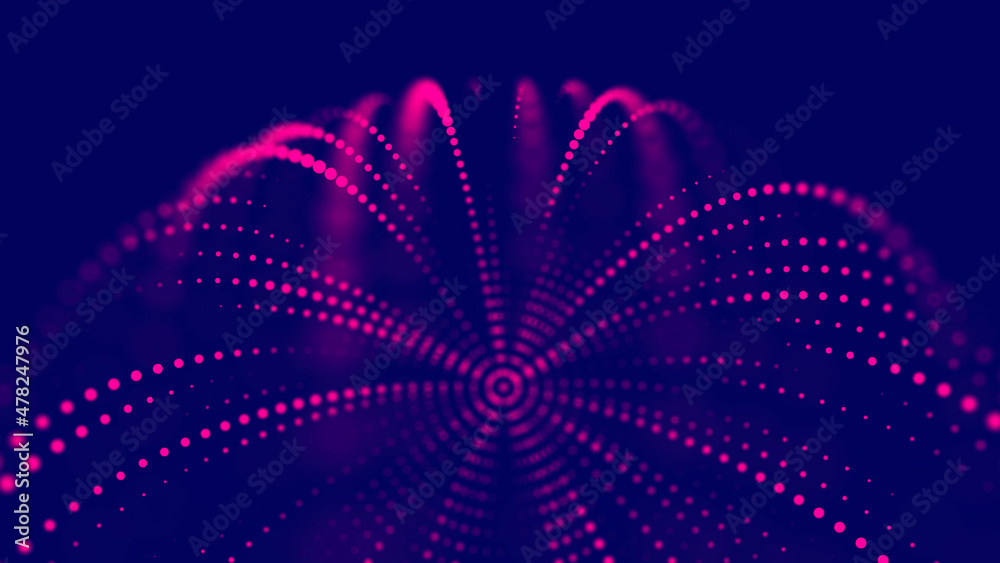 Abstract background with dots. Big data visualization. 3d rendering. Abstract background with dots. Big data visualization. 3d rendering.