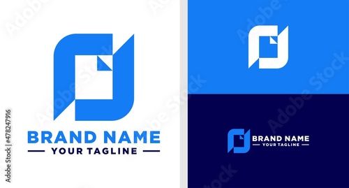 LETTER N LOGO DOCUMENT NEGATIVE SPACE EDITABLE