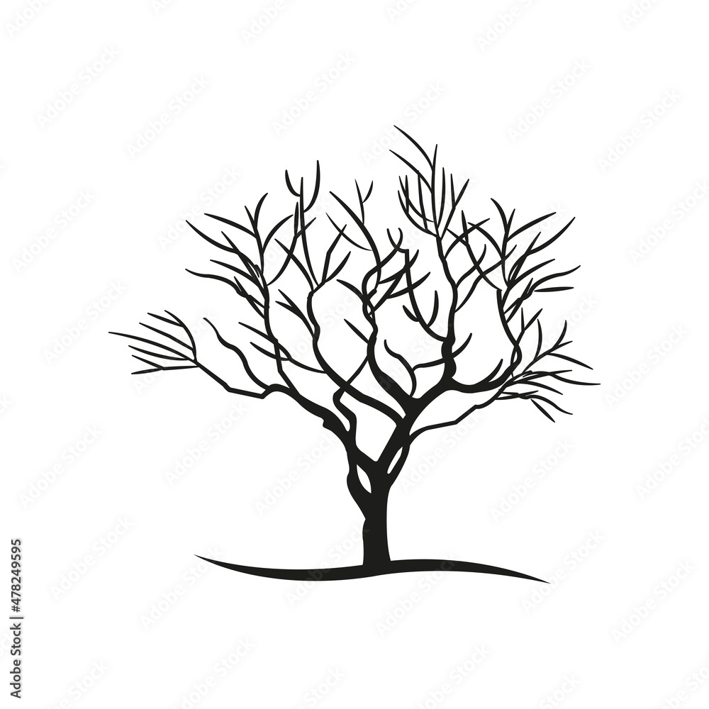 Obraz premium Dry tree vector illustration 