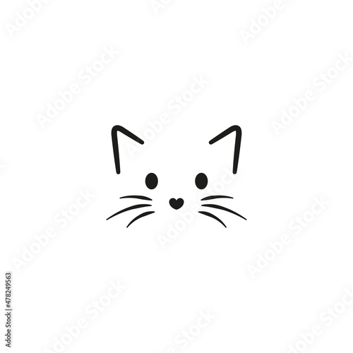 Simple cat face drawing. 