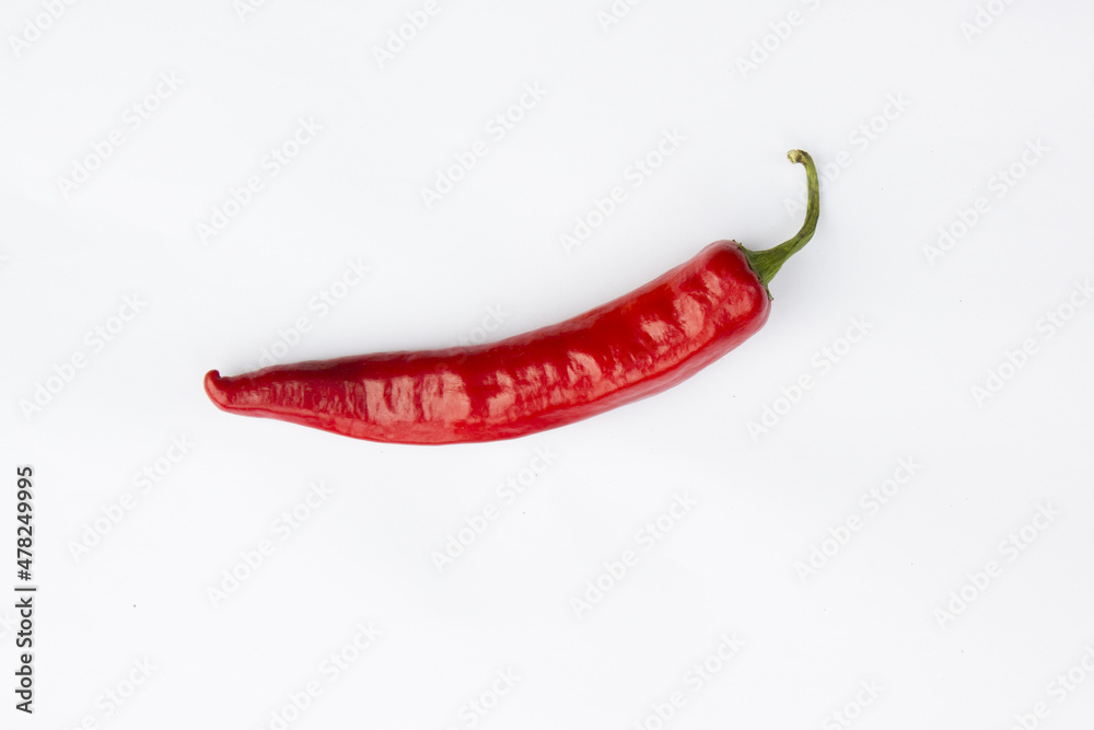 Red chili pepper on white background. Red chili pepper on white background.