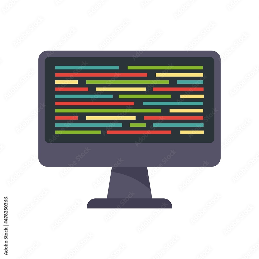 Testing software performance icon flat isolated vector Testing software performance icon flat isolated vector