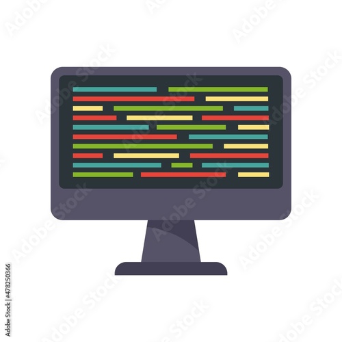Testing software performance icon flat isolated vector
