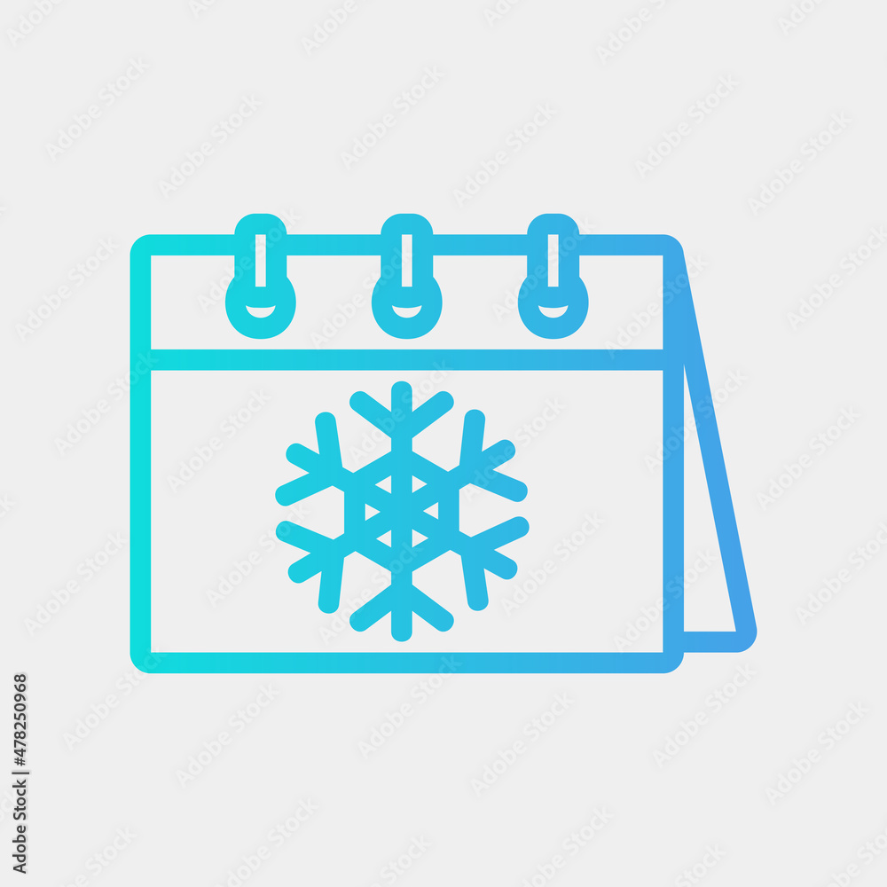 Winter icon vector illustration in gradient style about calendar and date, use for website mobile app presentation Winter icon vector illustration in gradient style about calendar and date, use for website mobile app presentation