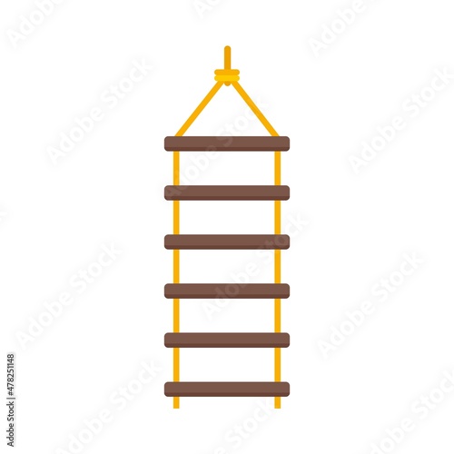 Industrial climber rope ladder icon flat isolated vector