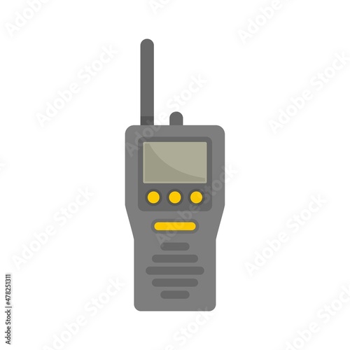 Industrial climber walkie talkie icon flat isolated vector