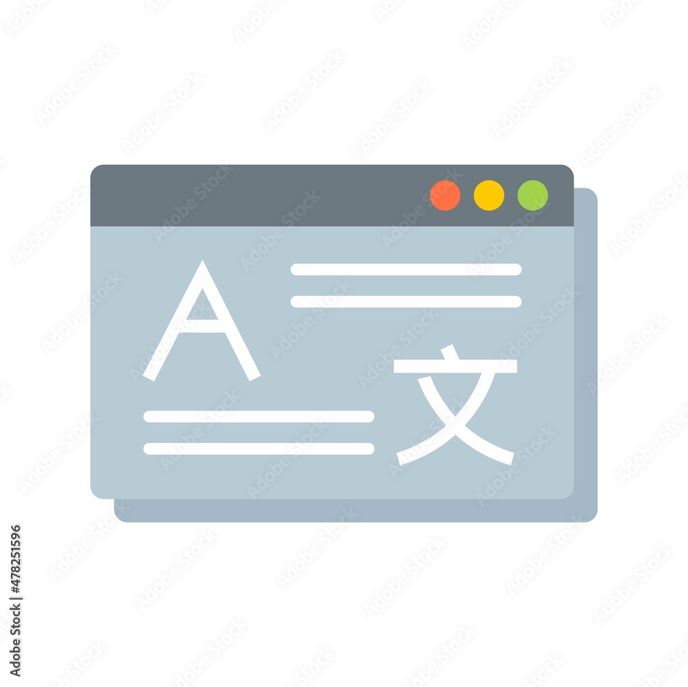 Linguist web page icon flat isolated vector Linguist web page icon flat isolated vector