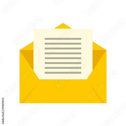 Linguist envelope icon flat isolated vector