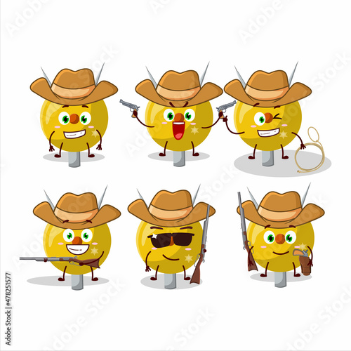 Cool cowboy term stationery cartoon character with a cute hat