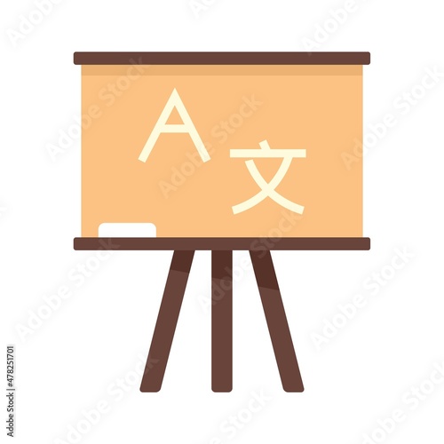 Linguist lesson board icon flat isolated vector