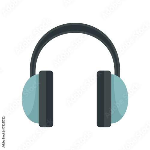 Audio linguist icon flat isolated vector