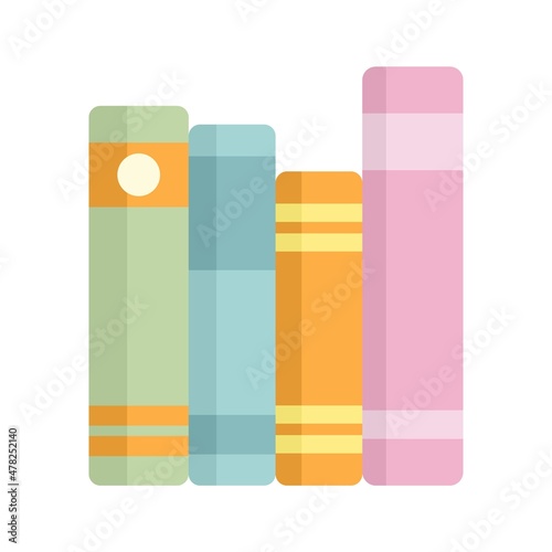 Linguist book shelf icon flat isolated vector