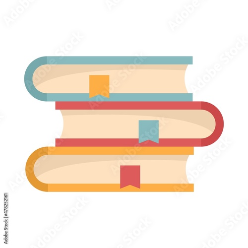 Linguist book stack icon flat isolated vector photo