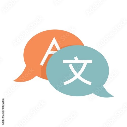 Linguist dialog icon flat isolated vector
