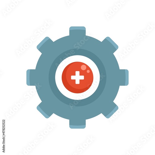 Medical gear icon flat isolated vector