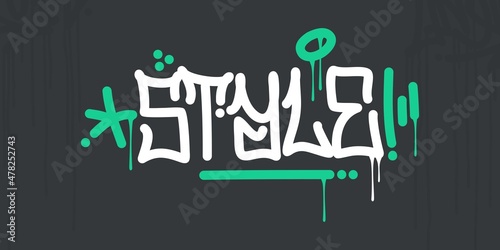 Simple Abstract Hip Hop Hand Written Urban Street Art Graffiti Style Word Style Vector Illustration