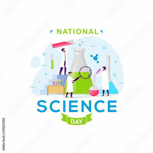 National science day banner greeting celebration vector graphic