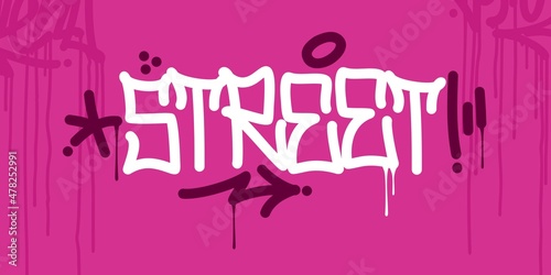 Simple Abstract Hip Hop Hand Written Urban Street Art Graffiti Style Word Street Vector Illustration
