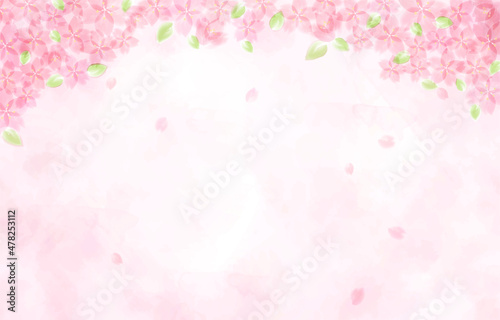 葉桜の背景イラスト