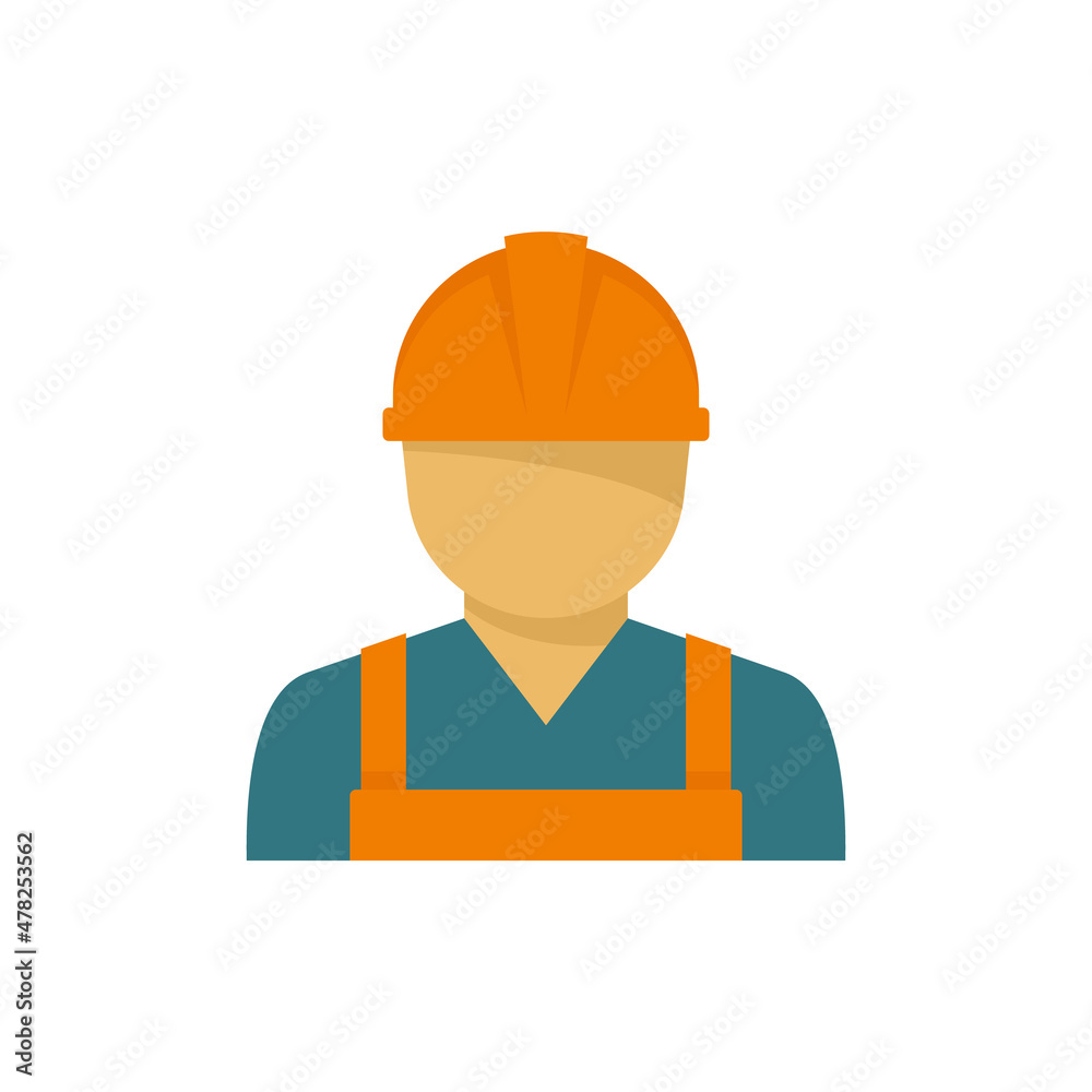 Demolition worker icon flat isolated vector