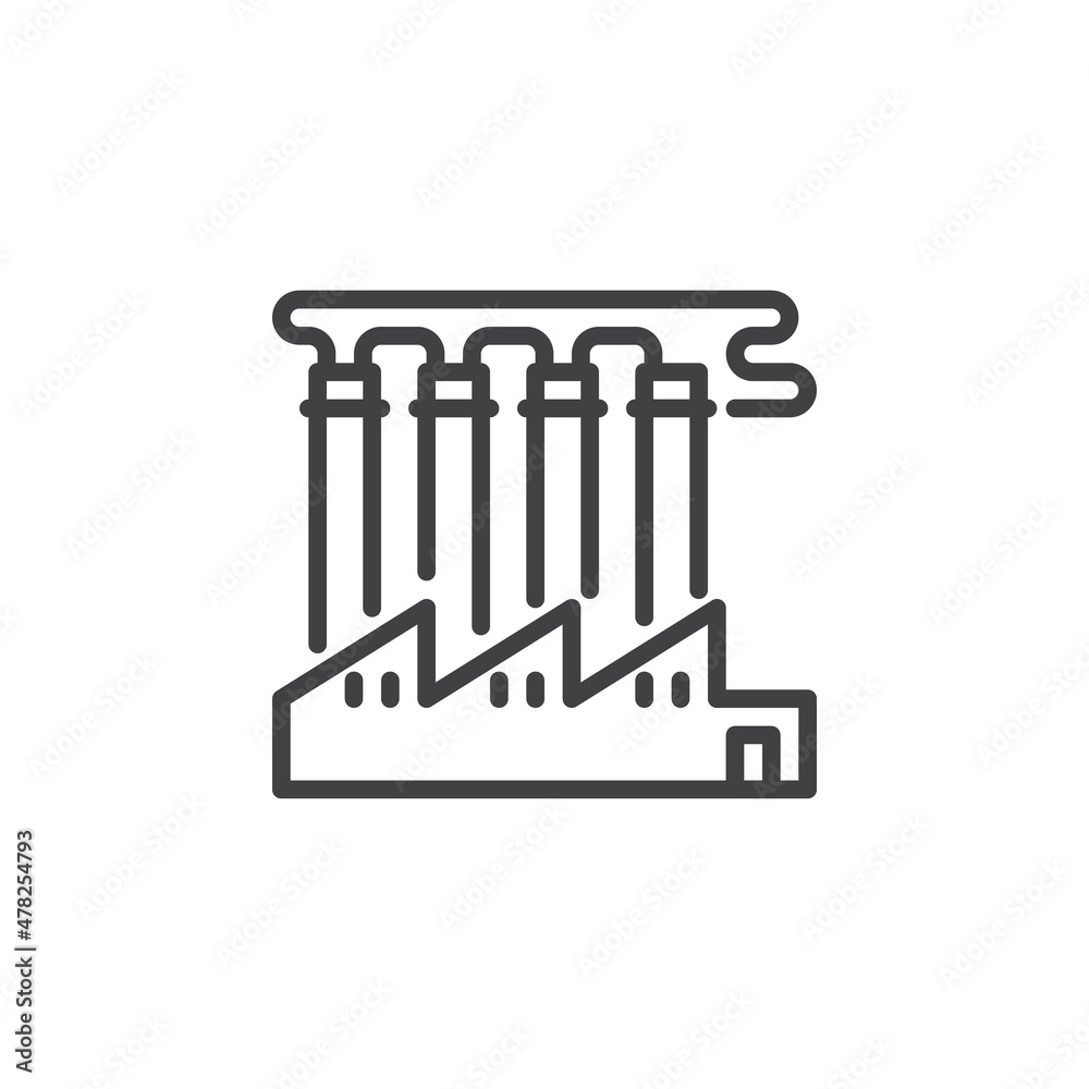 Factory building line icon Factory building line icon