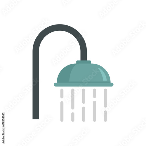 Room service shower icon flat isolated vector