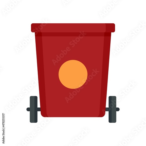 Room service garbage cart icon flat isolated vector