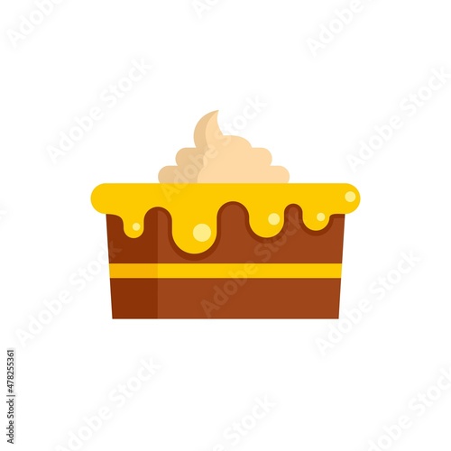 Room service birthday cake icon flat isolated vector
