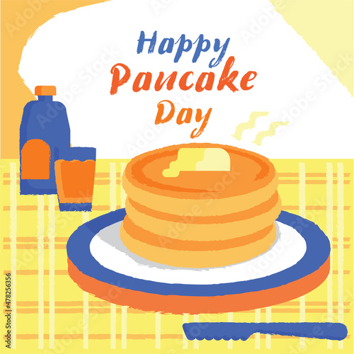 happy pancake day illustration