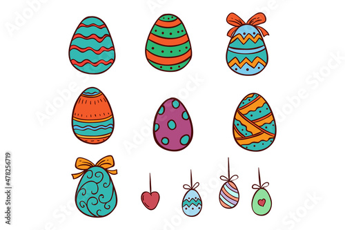 easter egg with colorful doodle style