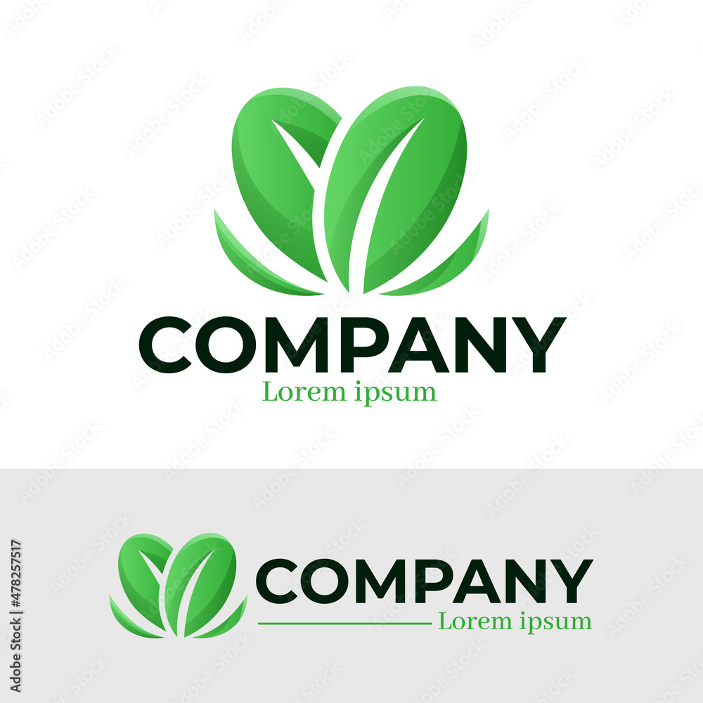 Natural green leaves logo design template Natural green leaves logo design template