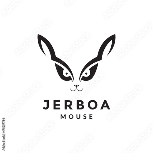 face cute jerboa mouse logo design vector graphic symbol icon illustration creative idea photo