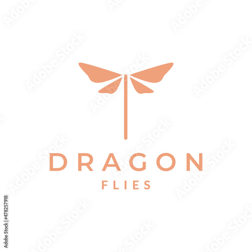 beauty luxury dragonfly minimalist logo design vector graphic symbol icon sign illustration creative idea