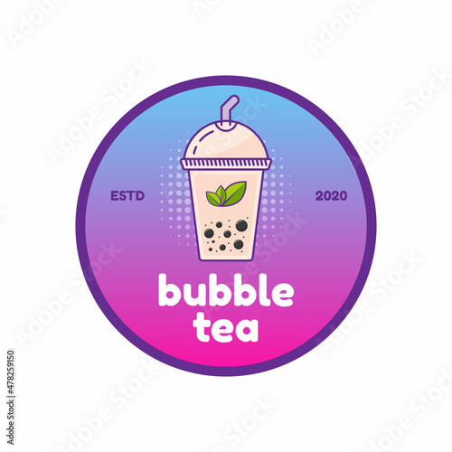 Bubble Tea logo inspiration. Boba Drink Concept