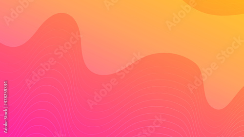 Modern colorful gradient background with wave lines