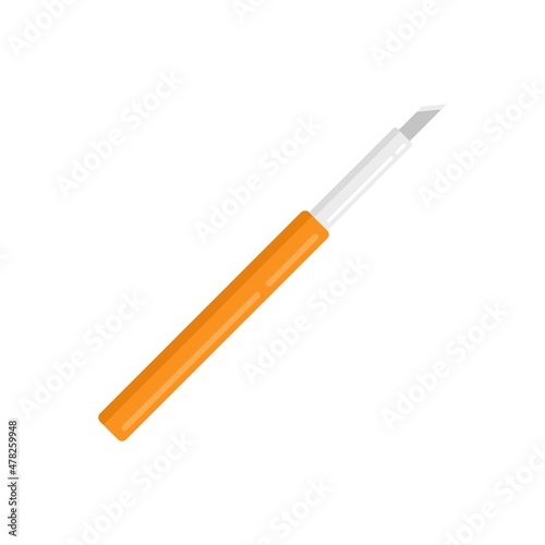 Cutter pen icon flat isolated vector