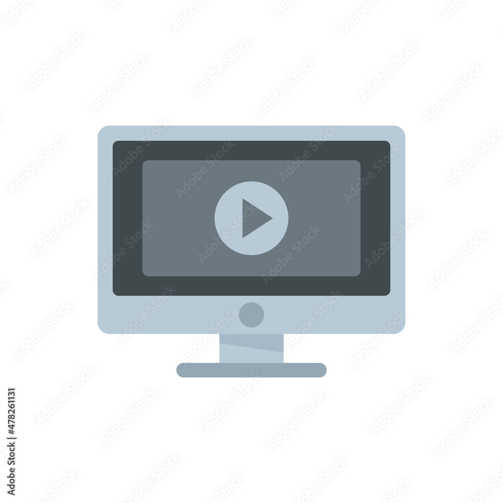 Home video monitor icon flat isolated vector Home video monitor icon flat isolated vector