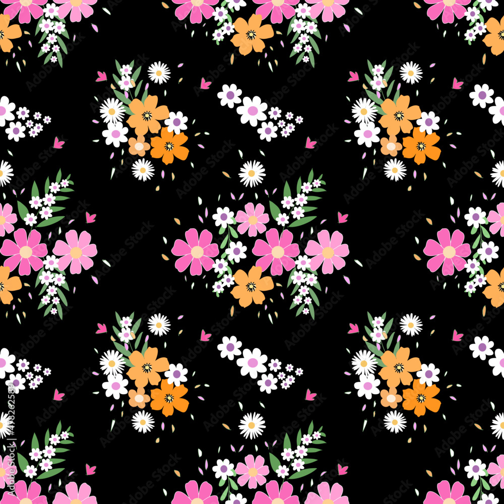 Seamless pattern with hand drawn Flowers. Background for textile, wrapping paper, fashions, illustrations. Seamless pattern with hand drawn Flowers. Background for textile, wrapping paper, fashions, illustrations.