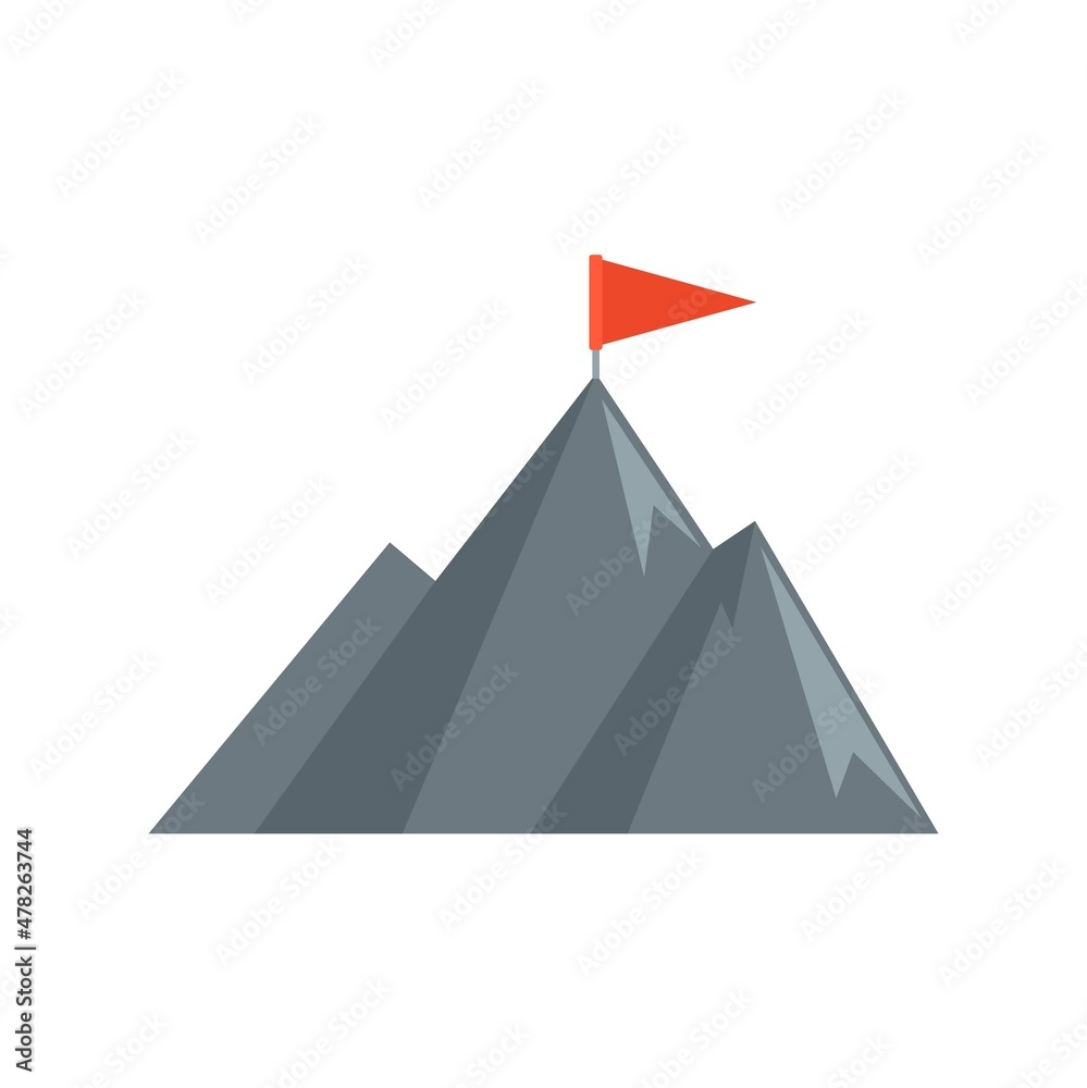 Manager mountain target icon flat isolated vector Manager mountain target icon flat isolated vector