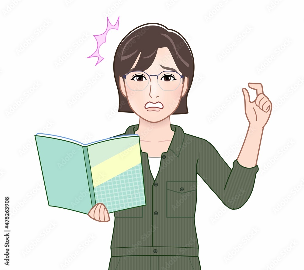 緑のつなぎを着た若い女性 緑のつなぎを着た若い女性