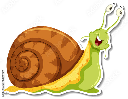 A snail animal cartoon sticker