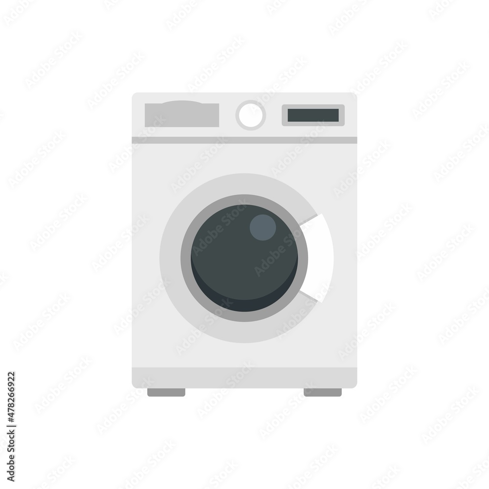 Wash machine icon flat isolated vector Wash machine icon flat isolated vector