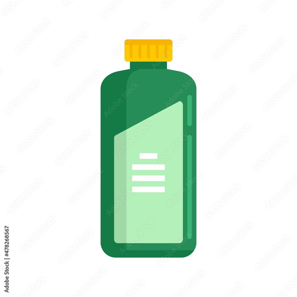 Cleaning equipment bottle icon flat isolated vector